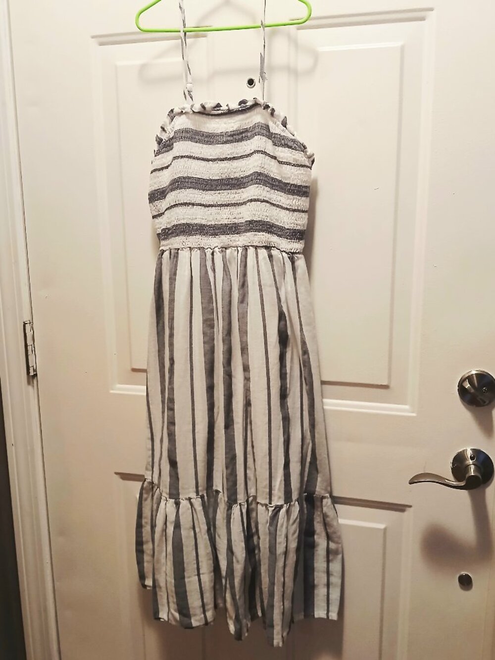 100% Cotton Lined Smocked Spaghetti Strap Dress